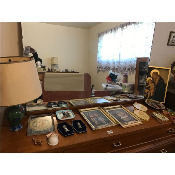 Assorted Pictures & Lamp