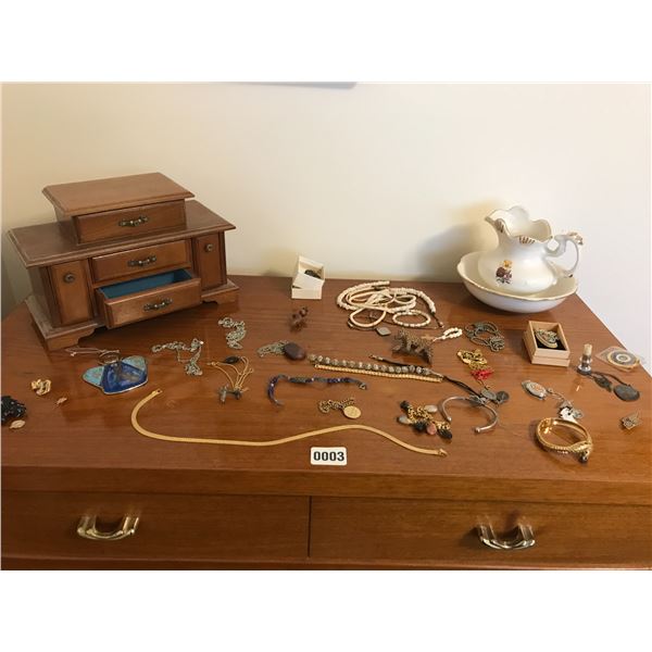Various Jewellery, Jewellery Box, Mini Pitcher & Bowl
