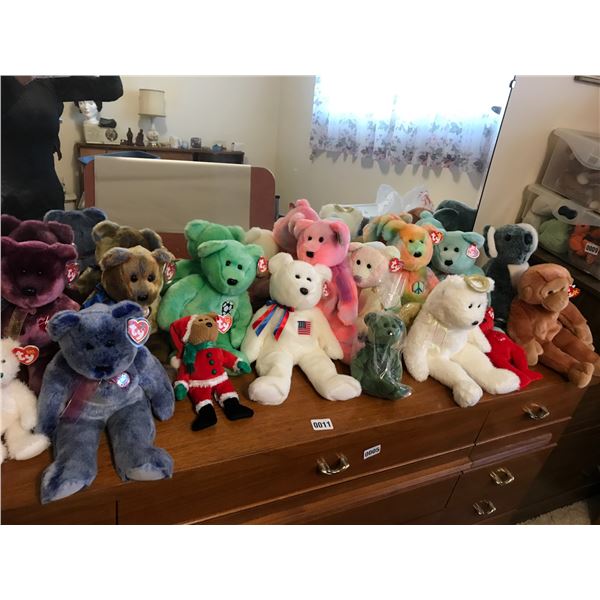 Assorted Collection of Beanie Babies with Tote
