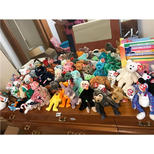 Large Selection of Beanie Babies in Plastic Drawers