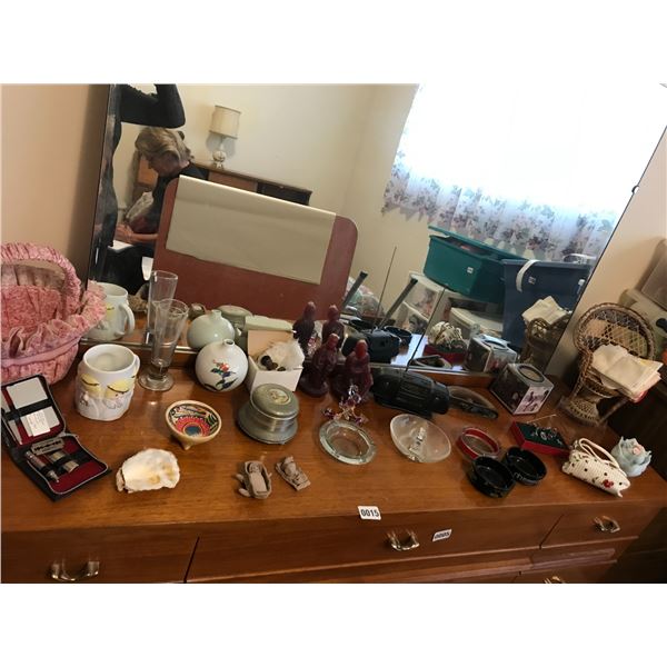 Assorted Home Decor, Baskets, Nativity Scene, Vases and Ashtrays