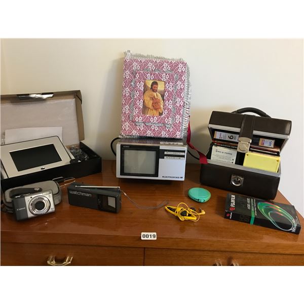 8 Track Tapes, Walkman Digital Photo Frame & Electra-home Nomad TV/Radio