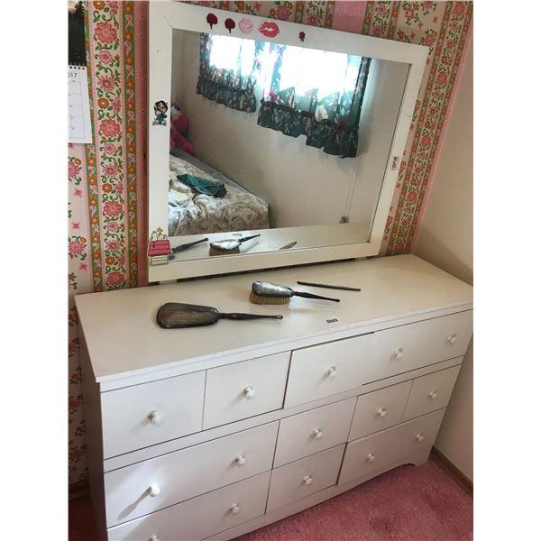 Sterling Silver Vintage Brush & Mirror, Chest of Drawers & Full Size Bed & Side Table