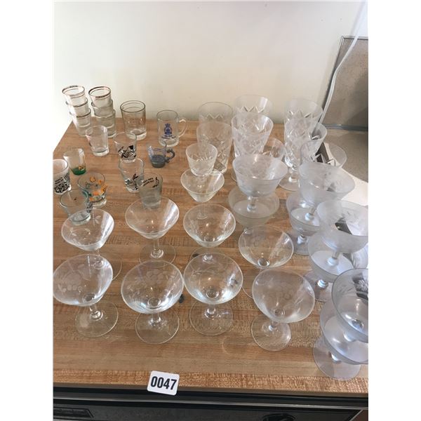 Crystal Glasses and Shot Glasses