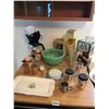 Image 1 : Coffee Maker, Drink Mixer, Retro Green Bowls & Porcelain Moose Creamers