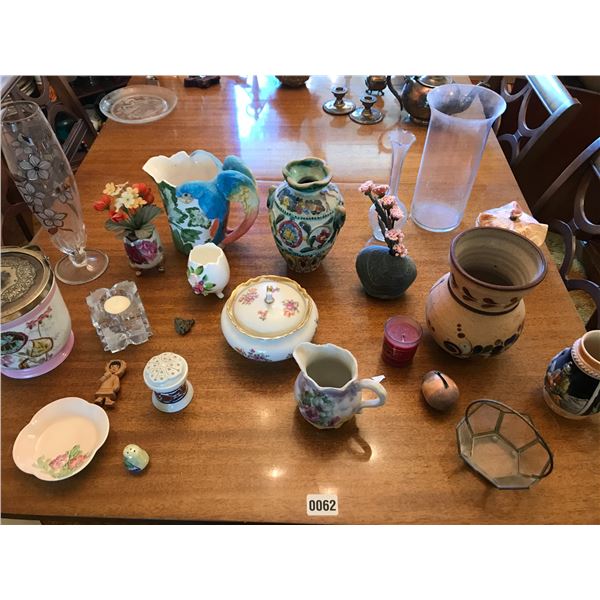 Vases, Dishes & Pink Ice Bucket