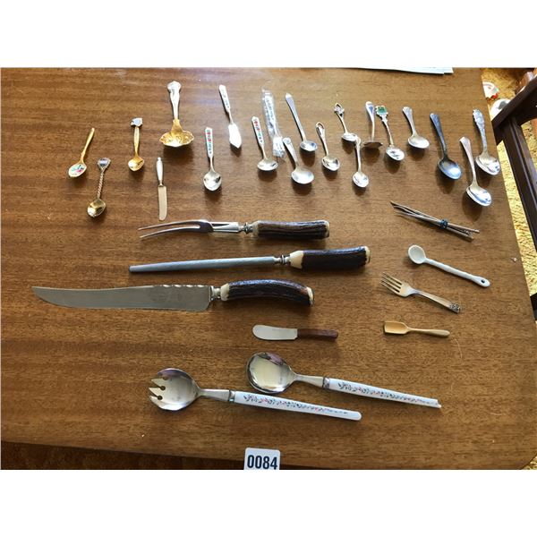 Antler Carving Set & Assorted Cutlery