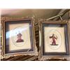 Image 3 : Brass Stand, 4 Oriental Framed Petit Point Wall Art