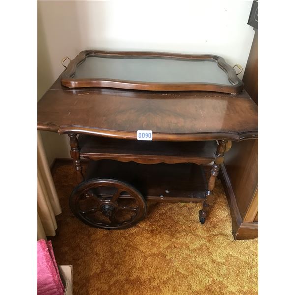 Wood Tea-cart & Tray