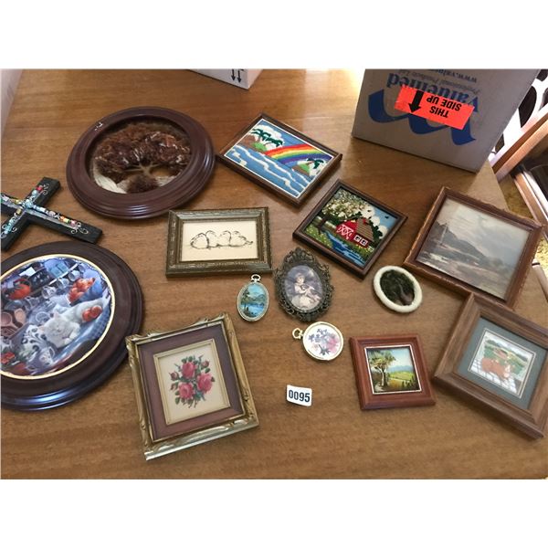 Petit Point Framed Pictures, Cross Beaded Needle Point & Assorted Framed Pictures
