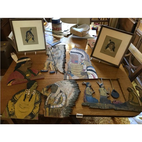 Aboriginal Wood Wall Art & 2 Pictures