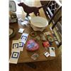 Image 5 : Assorted Pins, Vintage Lamps, Petit Points, Metal Golden Retriever Ornament, & Vintage Bowl