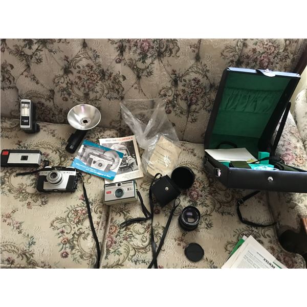 Assorted Vintage Cameras including Argus-a-Four, Hawkeye Insant, Kodak Instant 20, Solid State, Sunp