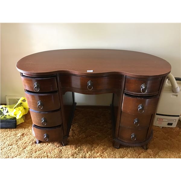 Kidney Shaped Desk w Lion Pulls