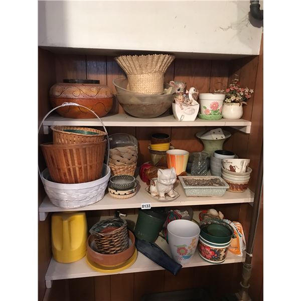 Assorted Pots, Baskets & Home Decor