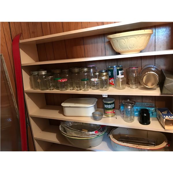Assorted Canning Jars, Roasting Pan & Bowl