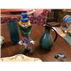 Image 2 : Blue Mountain Pitcher, Antique Platter, Glass Clown, Vases & Porcelain