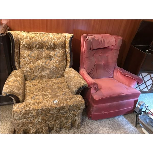 2 Large Upholstered Chairs (one reclines)