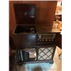 Image 2 : Wood GE Record Player adn Cabinet with Shortwave Radion & Assorted Records