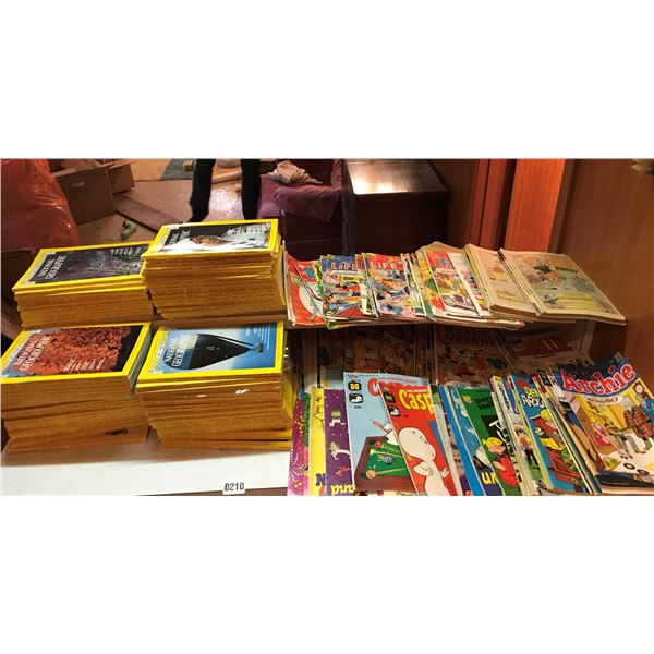 Large Collection of Nation Geographic Magazines & Various Comics