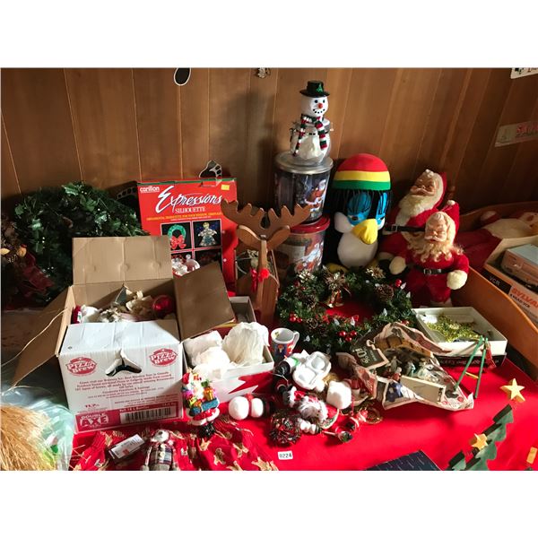 Huge Christmas Collection including Wood Reindeer & Vintage Santa's/Decorations