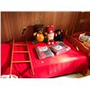 Image 1 : Two Wooden Beds with Wood Ladder and 3 Vintage Stuffed Animals