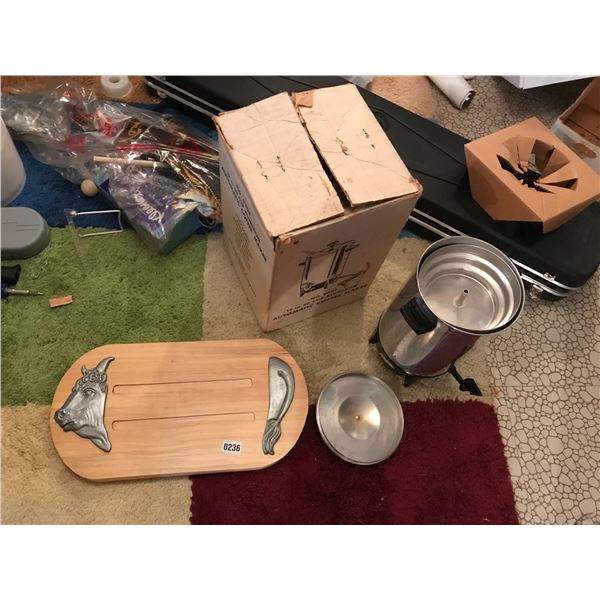 Automatic 12-30 Cup Coffee Maker & Wood Carving Board