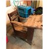 Image 2 : Wood Vintage School Desk, Skates, Pet Carrier, Christmas/Halloween Decorations & Homelite Easy Start