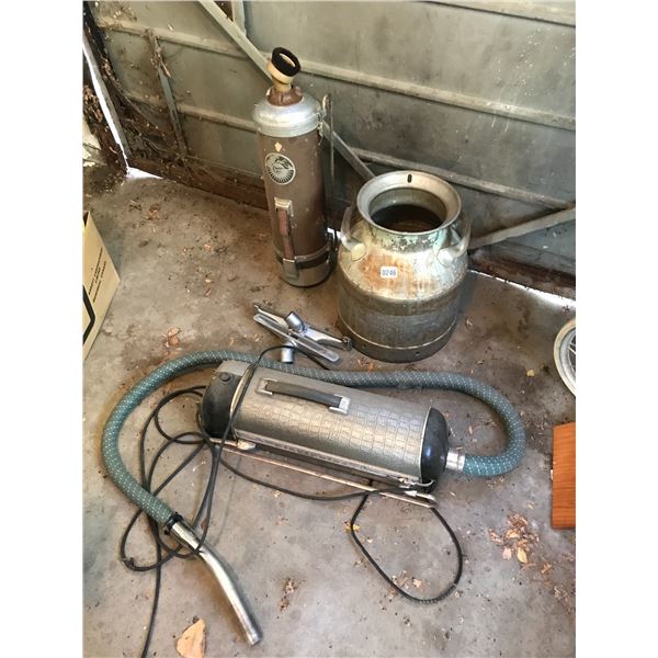 2 Vintage Electrolux Vacuum Cleaners & Large Milk Jug