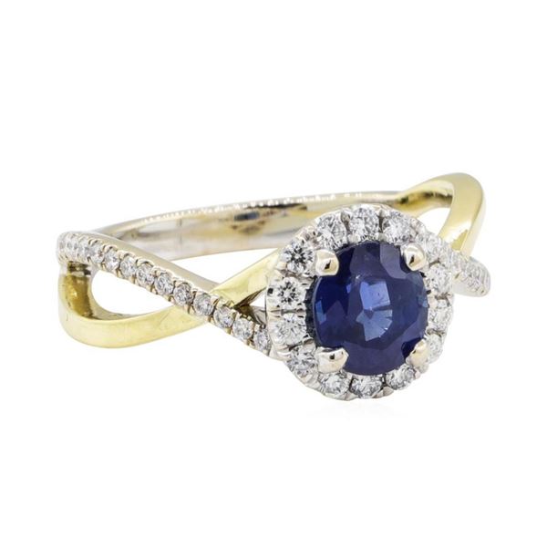 1.77 ctw Sapphire and Diamond Ring - 18KT White Gold