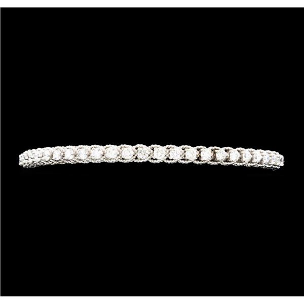 1.65 ctw Diamond Bangle Bracelet - 14KT White Gold