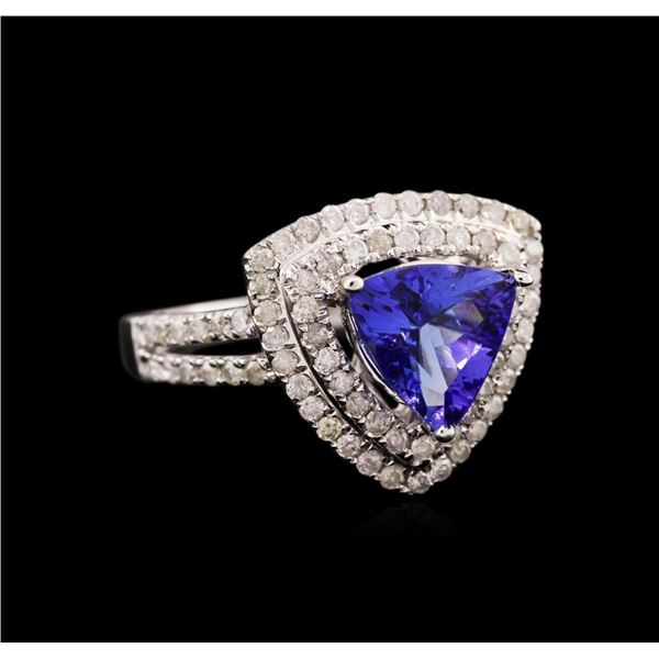 14KT White Gold 1.76 ctw Tanzanite and Diamond Ring