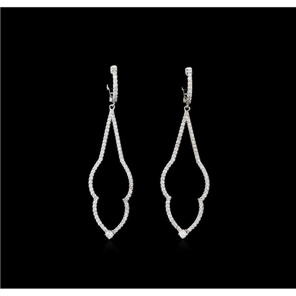 1.17 ctw Diamond Earrings - 14KT White Gold