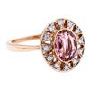 Image 1 : 2.20 ctw Oval Mixed Pink Spinel And Round Brilliant Cut Diamond Ring - 18KT Rose