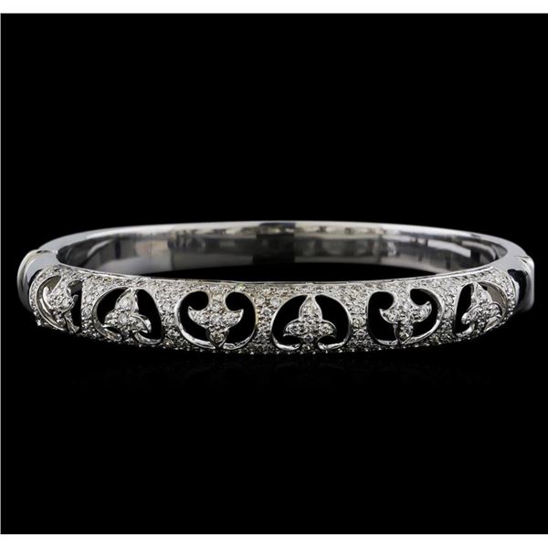 18KT White Gold 1.67 ctw Diamond Bangle Bracelet