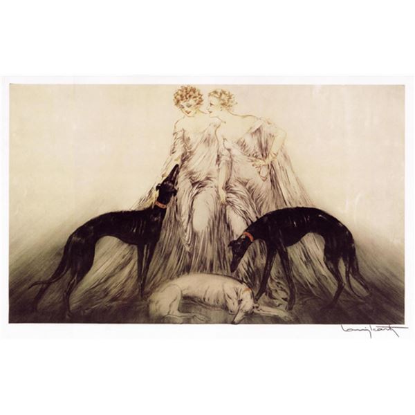 Louis Icart - Femme & Chien