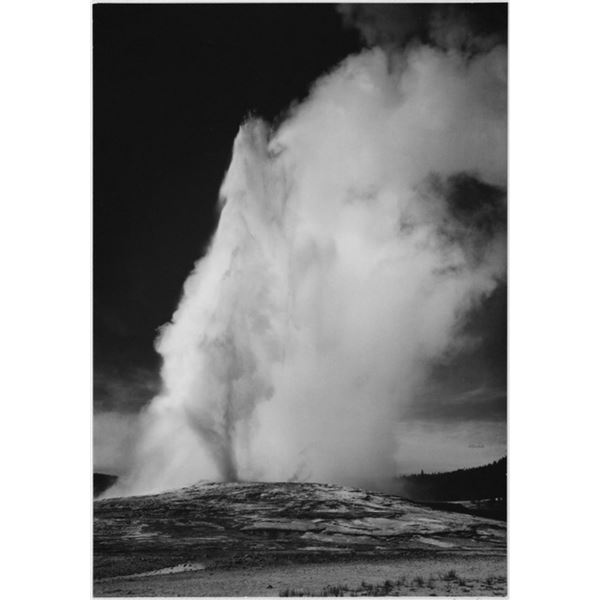 Adams - Old Faithful Geyser Erupting in Yellowstone National Park