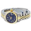 Image 5 : Rolex Ladies 2 Tone Blue Roman Fluted Date Jubilee Band Wristwatch