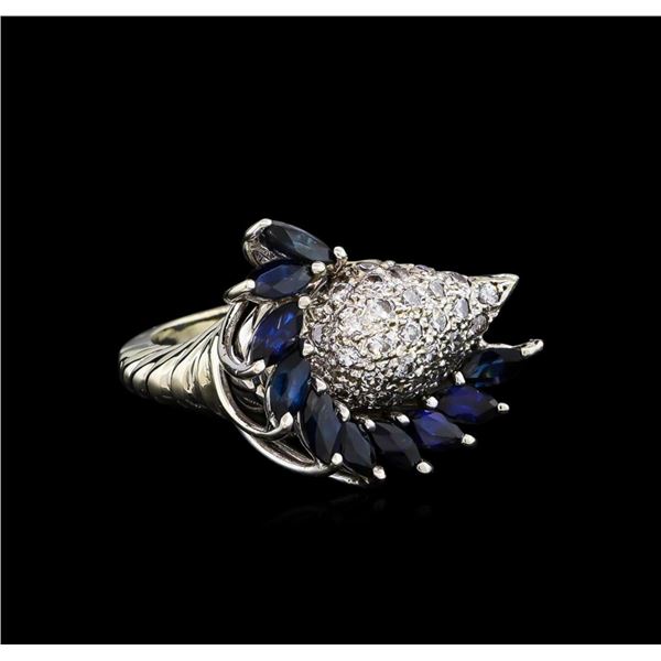 14KT White Gold 1.90 ctw Sapphire and Diamond Ring