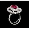 Image 4 : GIA Cert 4.22 ctw Ruby and Diamond Ring - 14KT White Gold