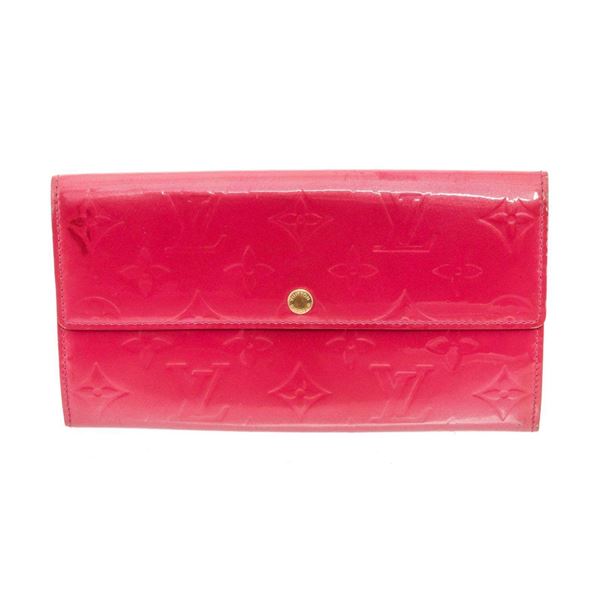 Louis Vuitton Pink Patent Leather 6 Card Sarah Wallet