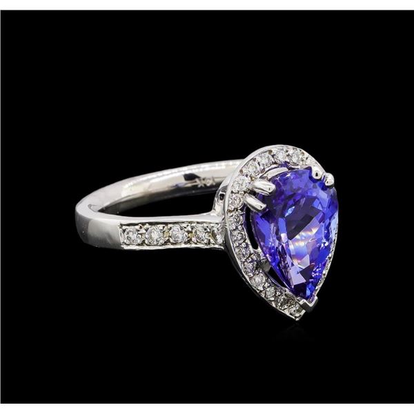 2.80 ctw Tanzanite and Diamond Ring - 14KT White Gold