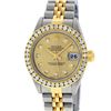 Image 2 : Rolex Ladies Quickset 2 Tone Champagne Channel Diamond Datejust Wristwatch
