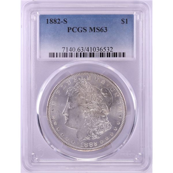 1882-S $1 Morgan Silver Dollar Coin PCGS MS63