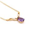 Image 2 : Plated 18KT Yellow Gold 3.55ct Amethyst and Diamond Pendant with Chain