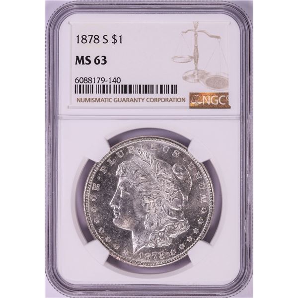 1878-S $1 Morgan Silver Dollar Coin NGC MS63