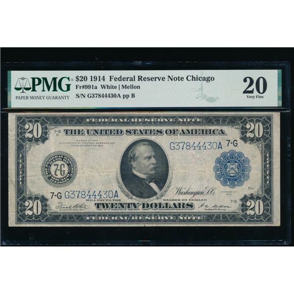 1914 $20 Chicago FRN PMG 20