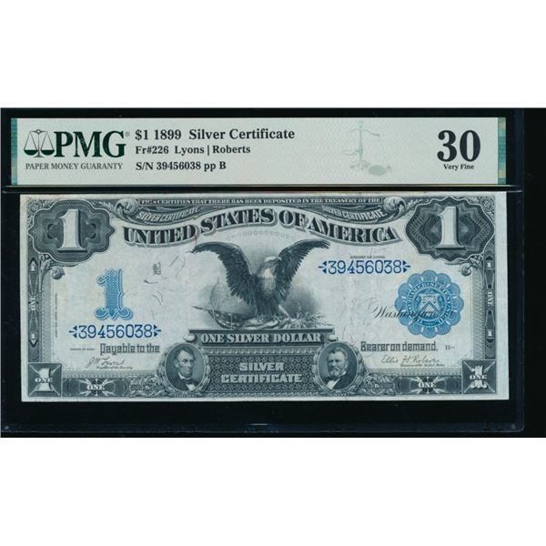 1899 $1 Black Eagle Silver Cert PMG 30