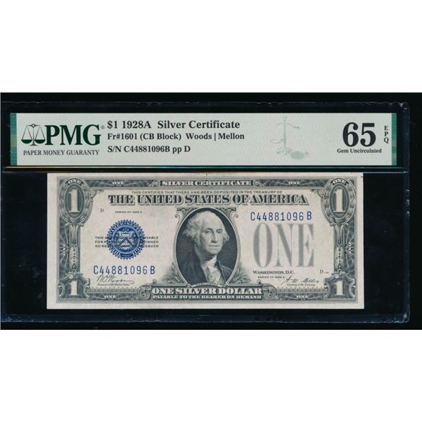 1928A $1 Silver Certificate PMG 65EPQ