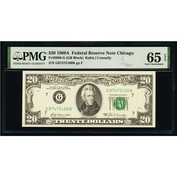 1969A $20 Chicago FRN PMG 65EPQ